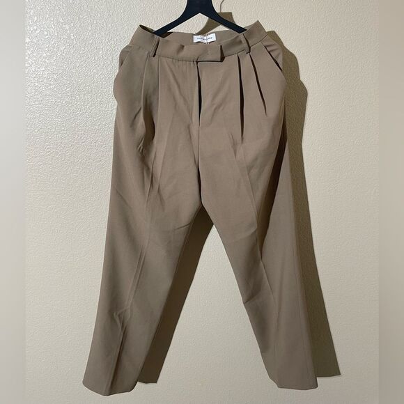 The Frankie Shop Tan Pleated Pants